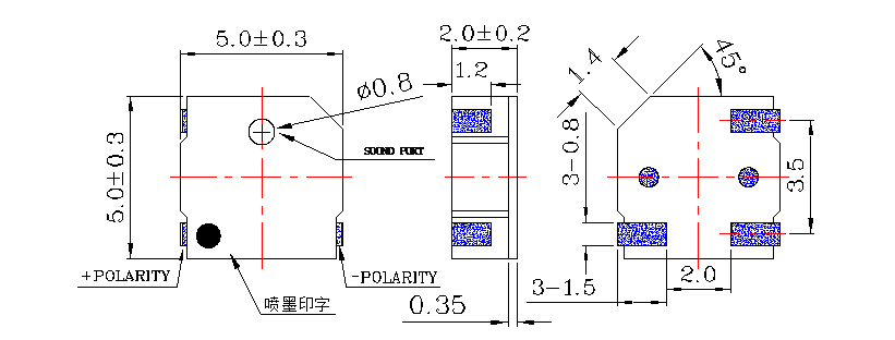 无源蜂鸣器SMD-050020F