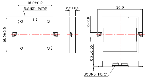 贴片蜂鸣器SMD-160025H