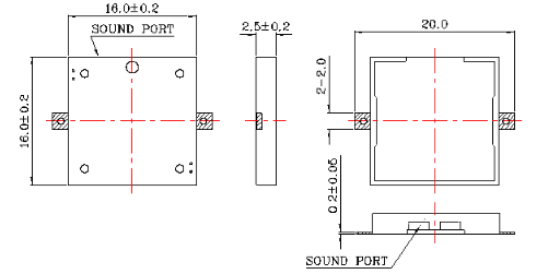 贴片蜂鸣器SMD-160025H